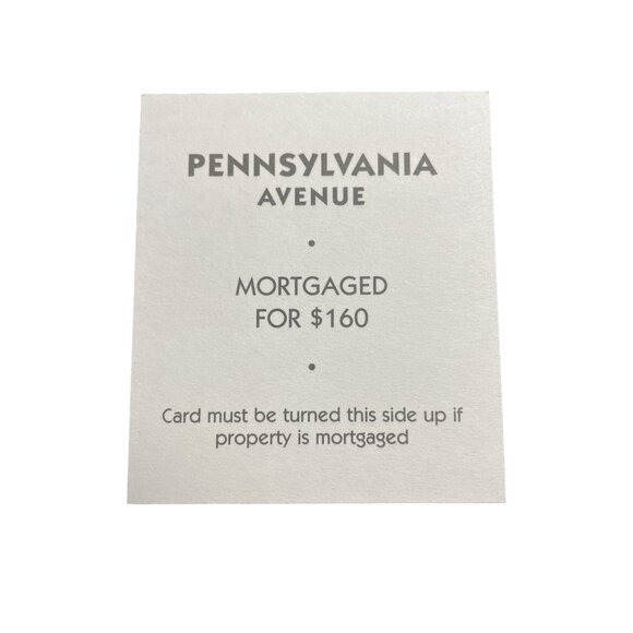 Monopoly Classic Pennsylvania Ave Property Title Deed Card Replacement u - Picture 2 of 2